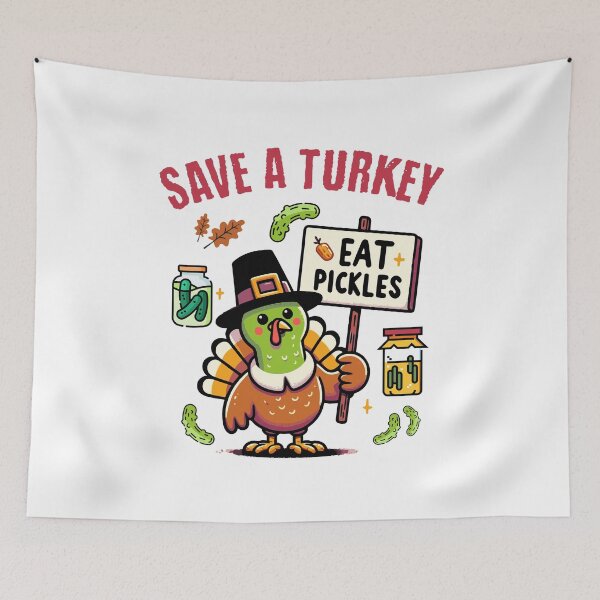 Item preview, Thanksgiving Save A Turkey Eat Pickles designed and sold by Betsytiptoe.