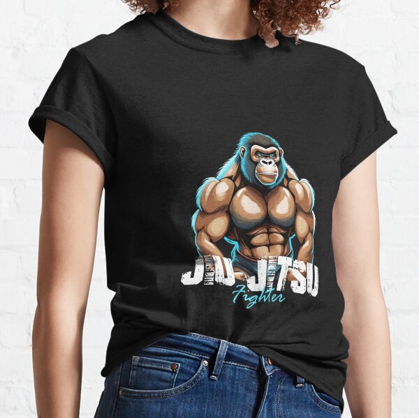 Gorilla Mma Fighter Camiseta prémium con cita de artes marciales mixtas,  Negro 