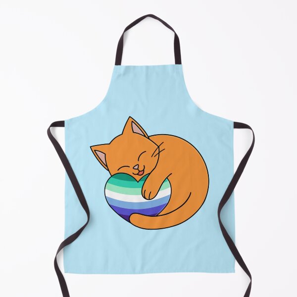 Item preview, Cute Happy Orange Cat Holding a Gay Man Flag Heart designed and sold by AroAxel.