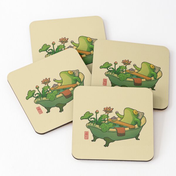 bathtime frog Coasters (Set of 4)