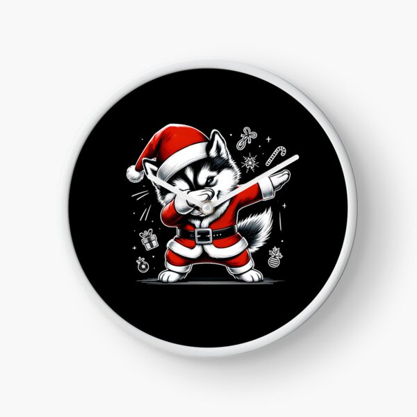Item preview, Funny Dabbing Husky Christmas Ugly Sweater Santa's Hat Xmas designed and sold by JoelFox165.