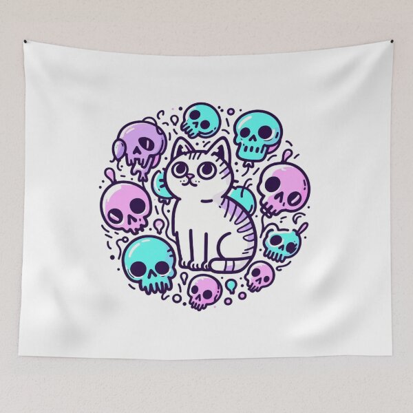Item preview, Cat Skull Nine Lives Colorful Cat Balloon designed and sold by sharon1210.