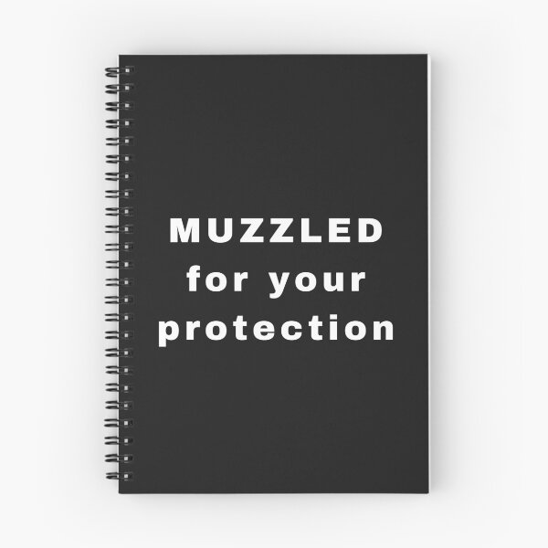 Item preview, MUZZLED For Your Protection- face mask humor designed and sold by ZebraKnees.