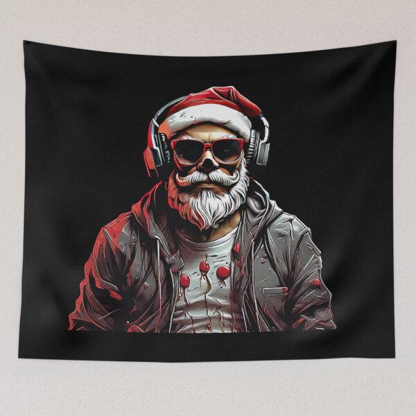 Item preview, Santa Clauses Skull With Headphones designed and sold by MindSmith.