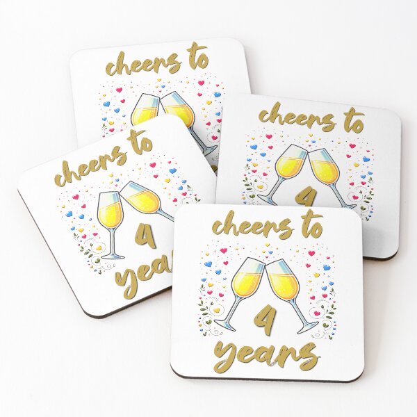 Item preview, Cheers to 4 years Anniversary Celebrating designed and sold by 4TeeToo.