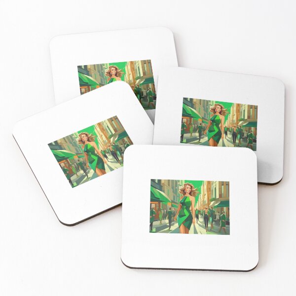 Item preview, Joyful woman in green dress designed and sold by KilianSzmid.