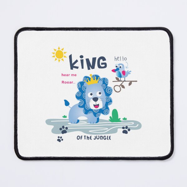 Item preview, King lion with bird in jungle, king lion of the jungle, blue lion and bird in jungle designed and sold by GreyStanzione1.