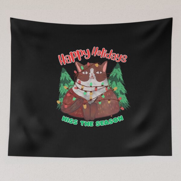 Item preview, Happy Holidays Hiss The Season Cat designed and sold by ArtBeLife.