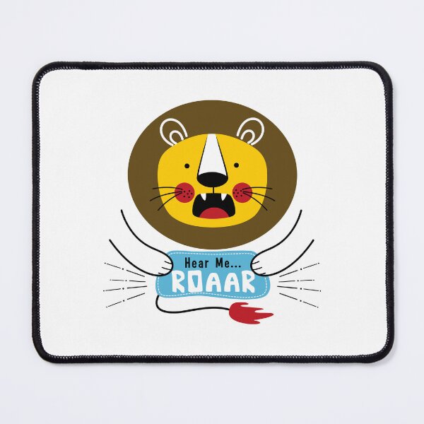 Item preview, funny lion roaring, lion hear me roar, lovely lion holding signboard designed and sold by GreyStanzione1.