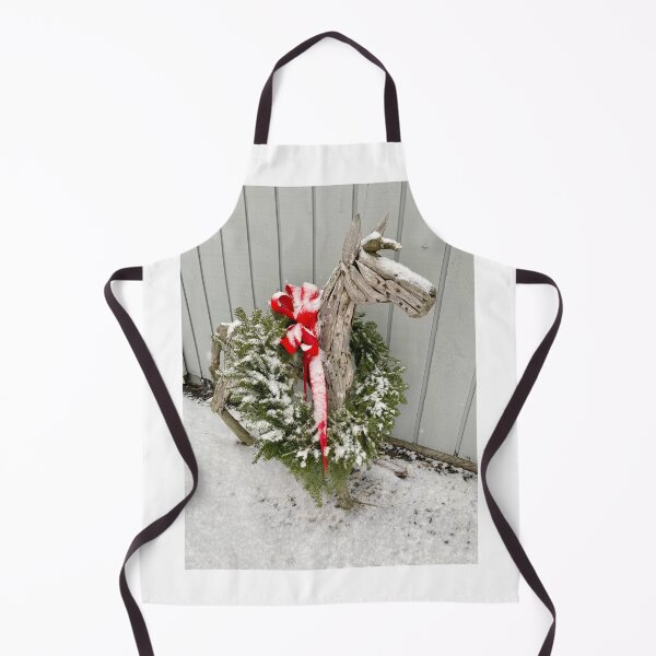 Item preview, Wooden Horse with Christmas Wreath designed and sold by HeartHerd.