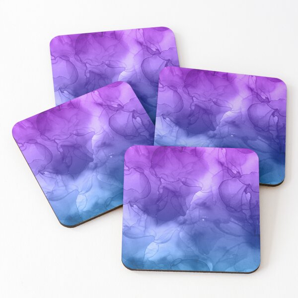 Item preview, Beautiful, intense stains of alcohol ink /5, turquoise, green, pink, purple, yellow, orange colors, on a dark background. designed and sold by My-fake-places.