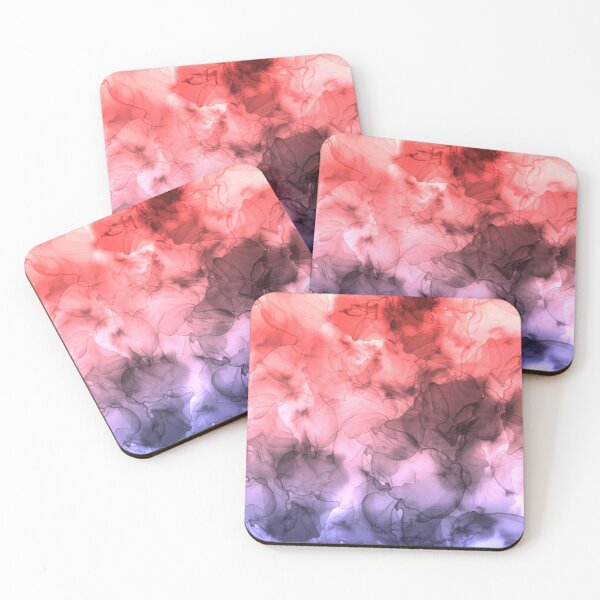 Item preview, Beautiful, intense stains of alcohol ink /4, turquoise, green, pink, purple, yellow, orange colors, on a dark background. designed and sold by My-fake-places.