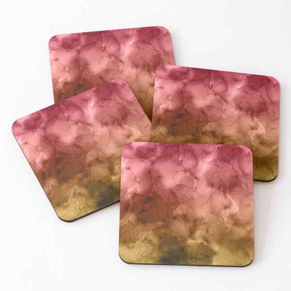 Item preview, Beautiful, intense stains of alcohol ink /2, turquoise, green, pink, purple, yellow, orange colors, on a dark background. designed and sold by My-fake-places.