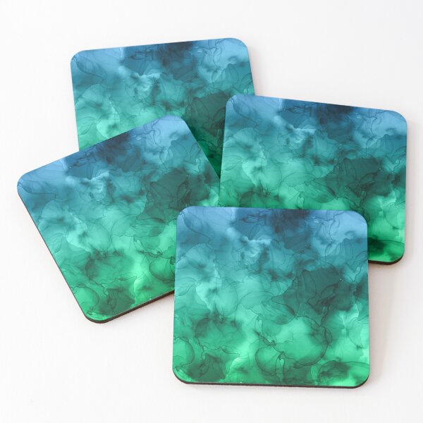 Item preview, Beautiful, intense stains of alcohol ink /1, turquoise, green, pink, purple, yellow, orange colors, on a dark background. designed and sold by My-fake-places.