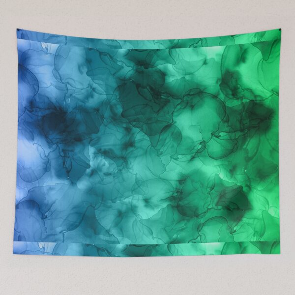 Item preview, Beautiful, intense stains of alcohol ink /1, turquoise, green, pink, purple, yellow, orange colors, on a dark background. designed and sold by My-fake-places.