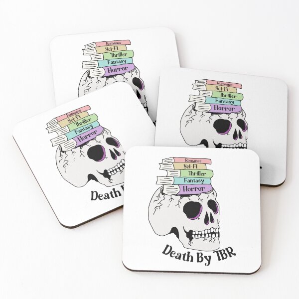 Item preview, Death by TBR bookish merch, Funny skeleton book lover designed and sold by kbwilson86.