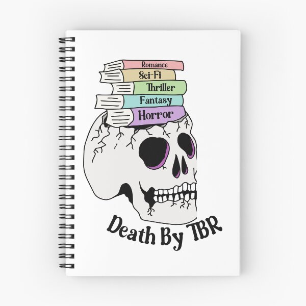 Item preview, Death by TBR bookish merch, Funny skeleton book lover designed and sold by kbwilson86.