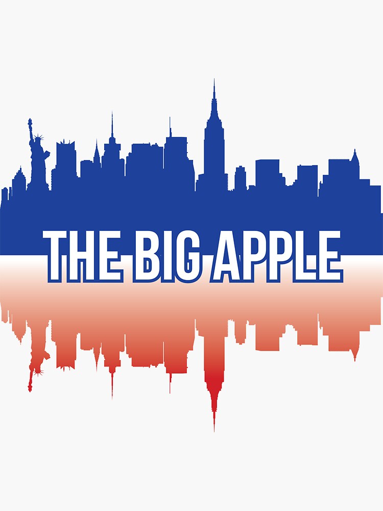 "The Big Apple New York City Nickname Skyline" Sticker for Sale by SportYourGear Redbubble