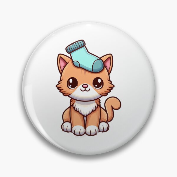 Item preview, cute orange kitty with a sock designed and sold by Wxjtecki.