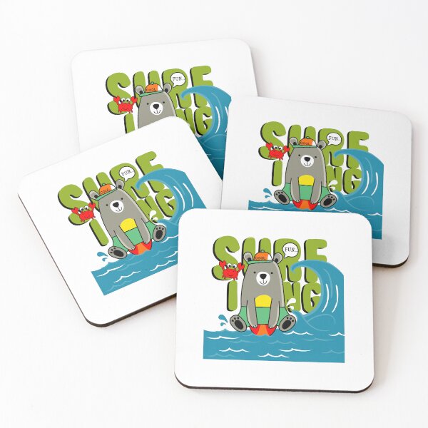 Item preview, cool bear sitting pose, cool bear surfing, cool bear surfboarder sitting designed and sold by GreyStanzione1.