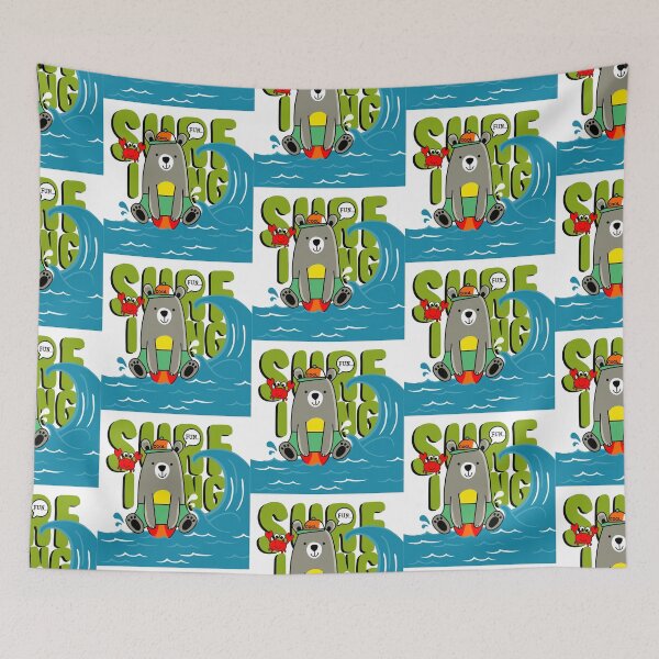 Item preview, cool bear sitting pose, cool bear surfing, cool bear surfboarder sitting designed and sold by GreyStanzione1.