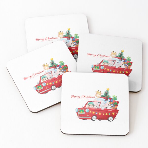 Item preview, animal on red car on Christmas day, Christmas with animal on red car, animal with Christmas stuff decoration  designed and sold by GreyStanzione1.