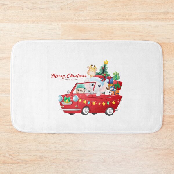 Item preview, animal on red car on Christmas day, Christmas with animal on red car, animal with Christmas stuff decoration  designed and sold by GreyStanzione1.