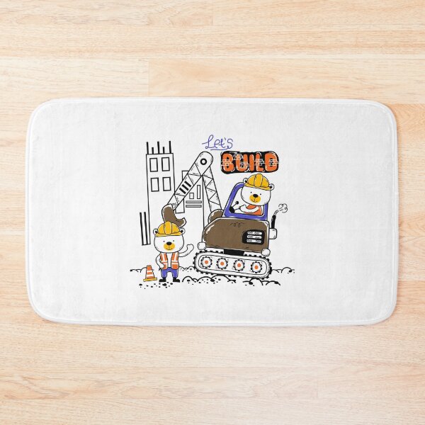 Item preview, bear riding dozer on site construction, cartoon bear on site construction, bear character on site construction designed and sold by GreyStanzione1.