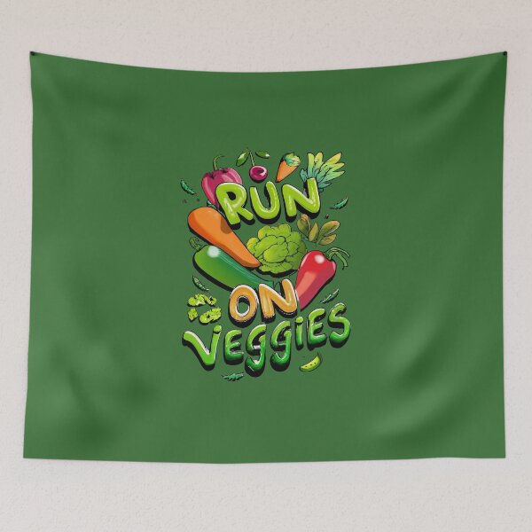 Item preview, Run on Veggies. A great way to show your support for a healthy and sustainable lifestyle and  commitment to fitness. A conversation starter, so you can share the benefits of a plant-based diet.  designed and sold by bubblylive.