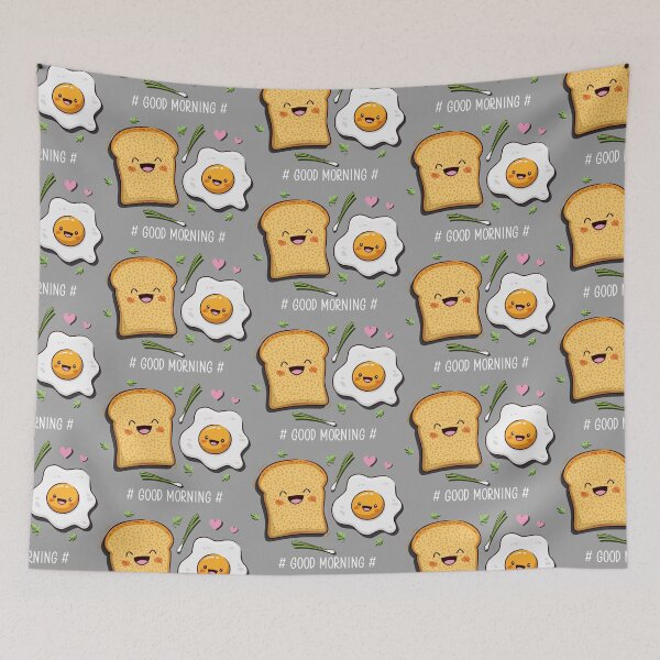 Item preview, cute fried egg with bread, happy bread with fried egg, breakfast with bread and fried egg designed and sold by GreyStanzione1.