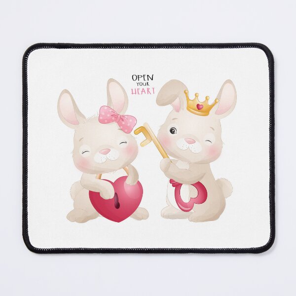 Item preview, Couple bunny lock heart, couple rabbit holding key set, romantic bunny lock heart designed and sold by GreyStanzione1.