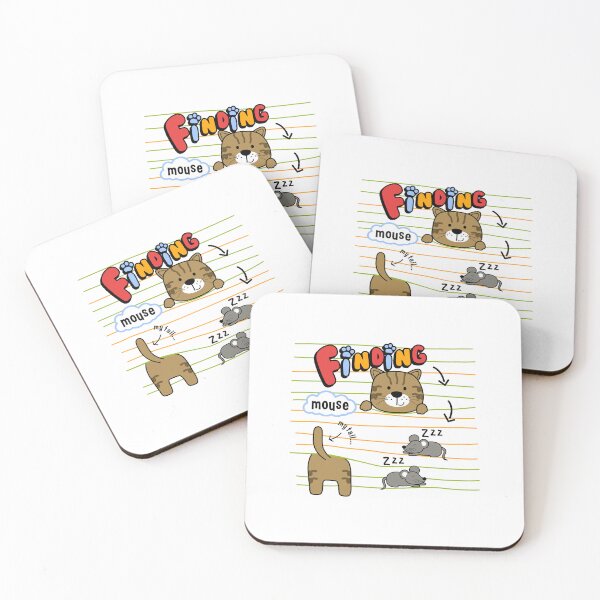 Item preview, cute cat finding mouse, cartoon cat finding mouse, cartoon cat finding mouse designed and sold by GreyStanzione1.