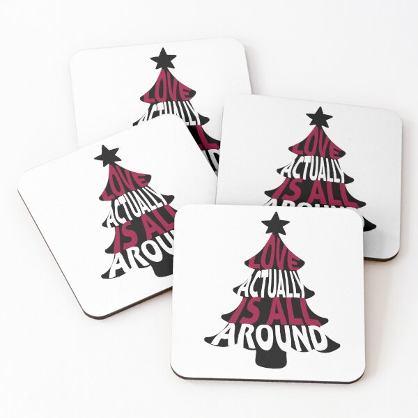 Item preview, Love Actually is All Around Christmas Tree Quote Black designed and sold by baranskini.