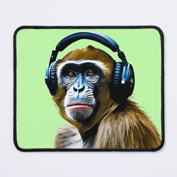 Item preview, Monkey with Headphones designed and sold by RedPumpFlash.