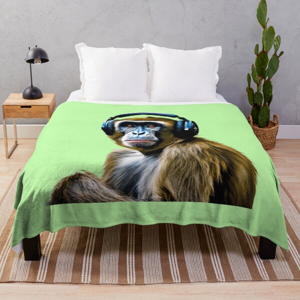 Item preview, Monkey with Headphones designed and sold by RedPumpFlash.