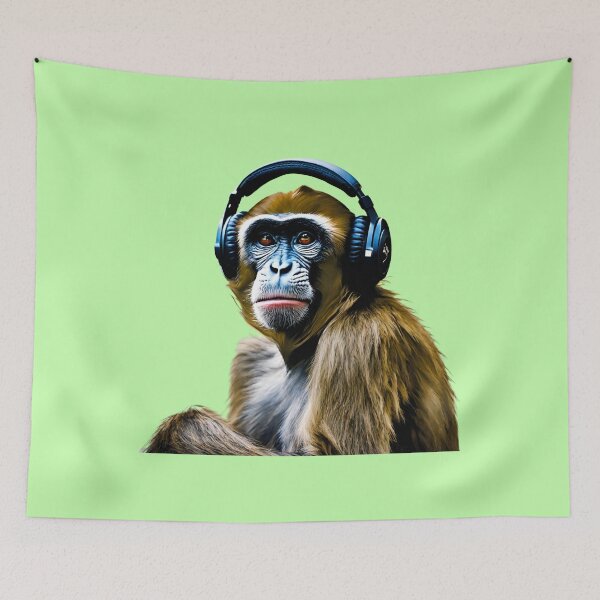 Item preview, Monkey with Headphones designed and sold by RedPumpFlash.
