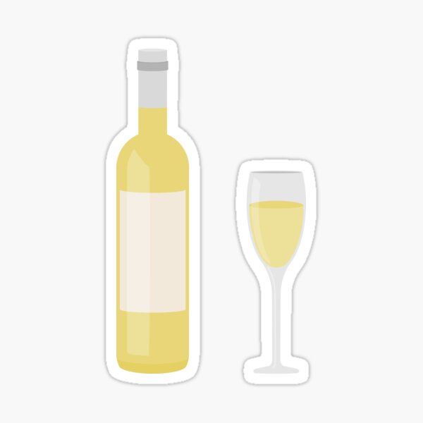 Artikel-Vorschau von Glas Weißwein und Weinflasche, designt und verkauft von THP Creative.