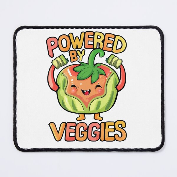 Item preview, Powered by Veggies. Make a statement that resonates with your vegetarian lifestyle. Showcasing your commitment to a plant-based, cruelty-free, and eco-friendly journey. gift for veggie-loving friend. designed and sold by bubblylive.