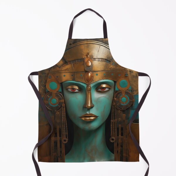 Artikelvorschau, Goldene Göttin: Mystische 3D-Kunst mit auffälligen roten Augen und kompliziertem Helm entworfen und verkauft von ai1art.