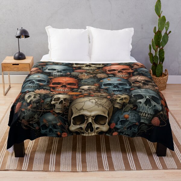 Item preview, colorful ornate skull map art print designed and sold by dcrc.