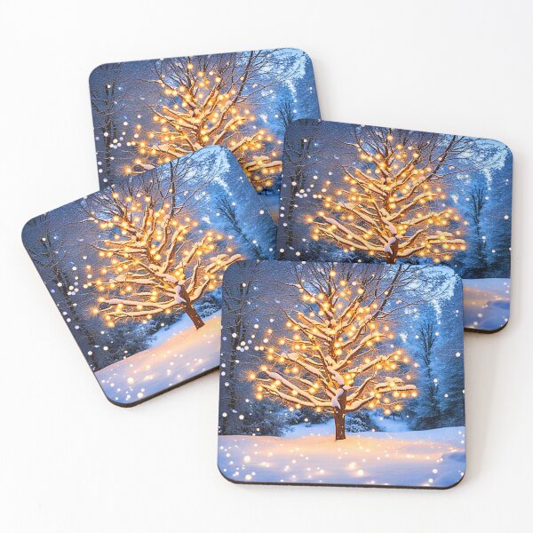 Item preview, Lighted yule tree in the snow designed and sold by Earth Nature Creations.