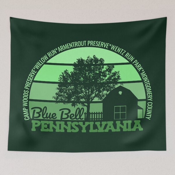 Item preview, Blue Bell Pennsylvania Sunset Retro Vintage Local Pride Logo designed and sold by CRHPOD20.