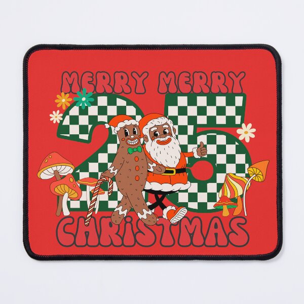 Item preview, Retro Santa and gingerbread man on 25th December  designed and sold by VieBelieve.