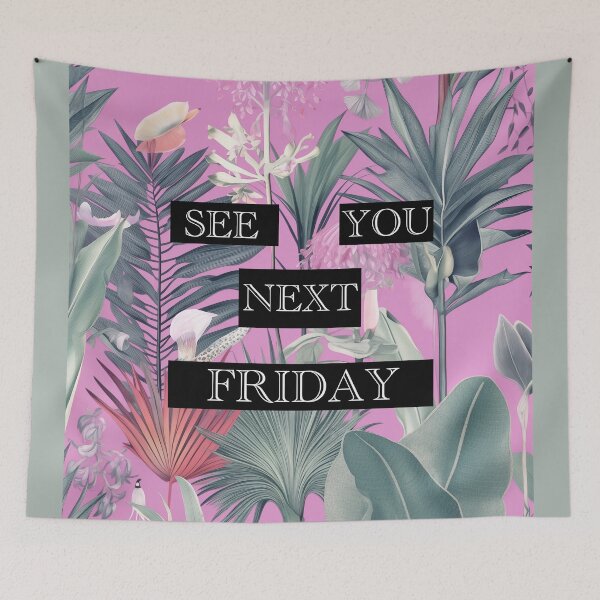 Item preview, Botanical friendship slogan pink-pink designed and sold by Carinaprint.