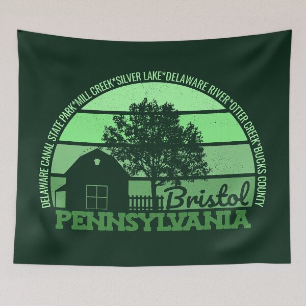 Item preview, Bristol Pennsylvania Sunset Retro Vintage Local Pride Logo designed and sold by CRHPOD20.