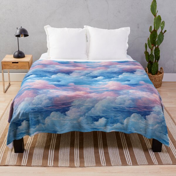 Item preview, Cyan Swirls and Silver Linings: Majestic Cloudscape Skyline in Hyper-Realistic Impressionism designed and sold by polonuim210.
