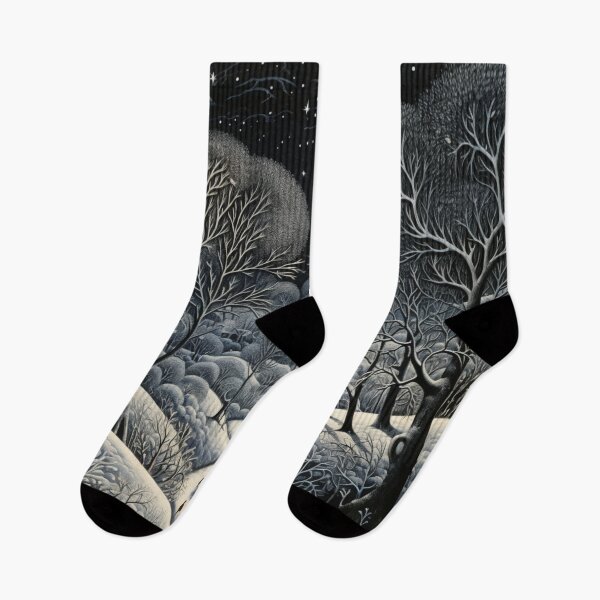 Item preview, Dark Frosty Winter Night Landscape Inspired by William Blake's Art designed and sold by AgathaZolastore.