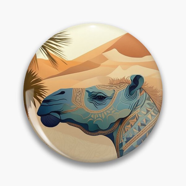 Item preview, Desert Majesty: Camel Profile Amidst Dune Flora and Sunset Hues designed and sold by PaintbrushPlace.