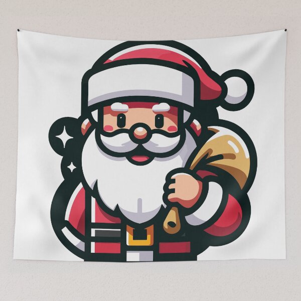 Item preview, Cheerful Santa with Sack of Presents designed and sold by RyanBelandres.