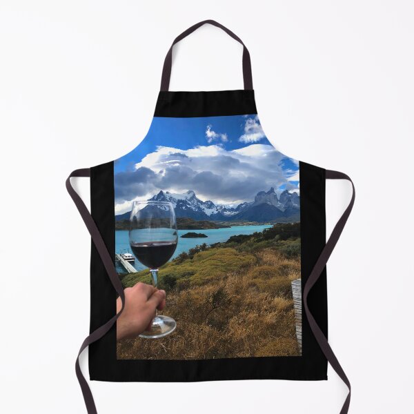 Item preview, Torres del Paine National Park, Lake Pehoe and glass of Malbec wine designed and sold by Creative Endeavors ..